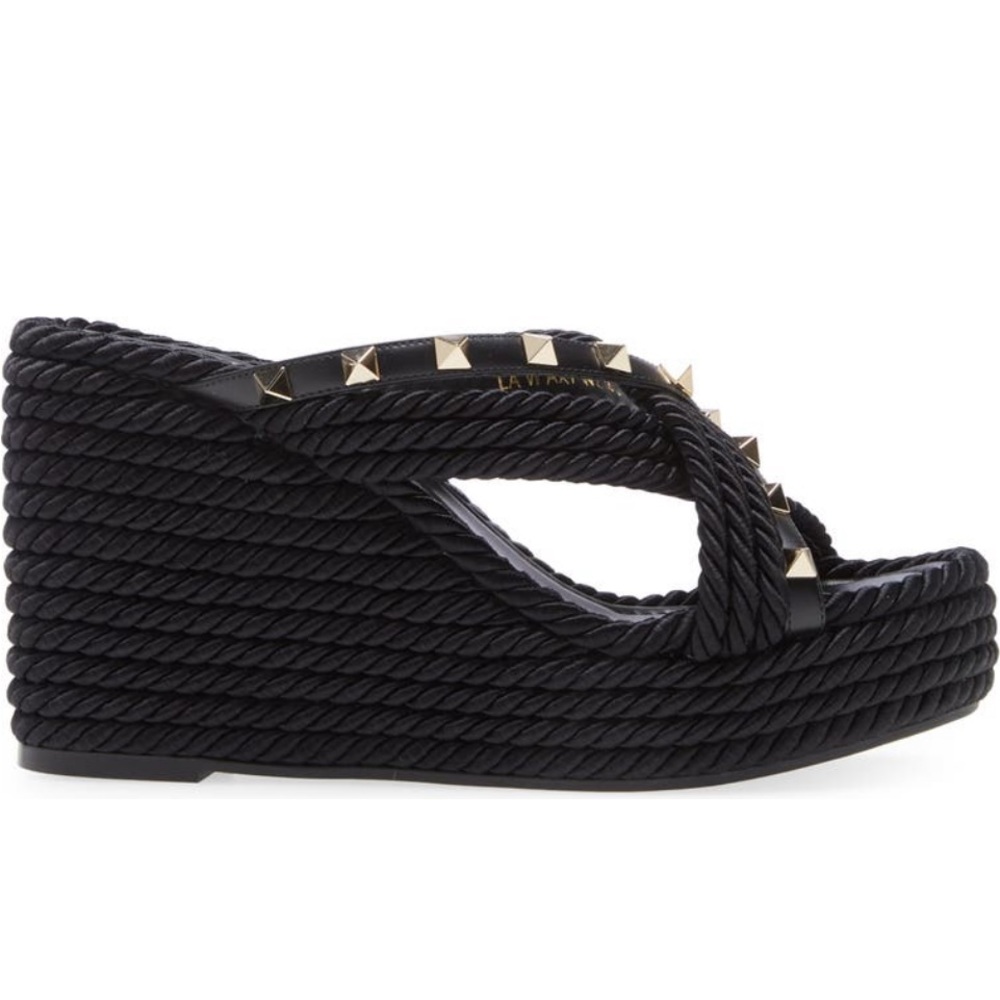 BRAND NEW - Never worn Valentino Garavani Rockstud torchon espadrille wedge.
